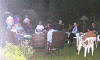 Sitting in the garden at the birthday party